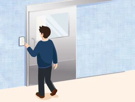 室内の自動スライドドア