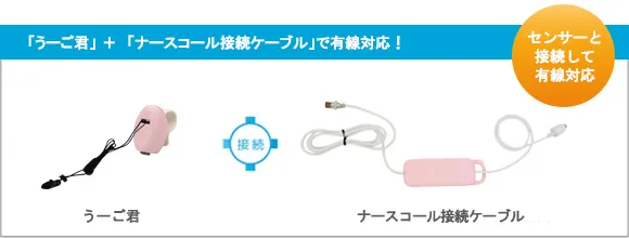 「うーご君」は有線のセットも対応しています。