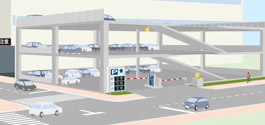 立体駐車場車両検知センサー使用イメージ