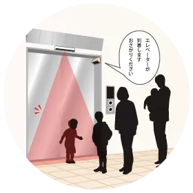 エレベーターの挟まれ防止アナウンス