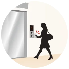 非接触でエレベーターの呼び出し