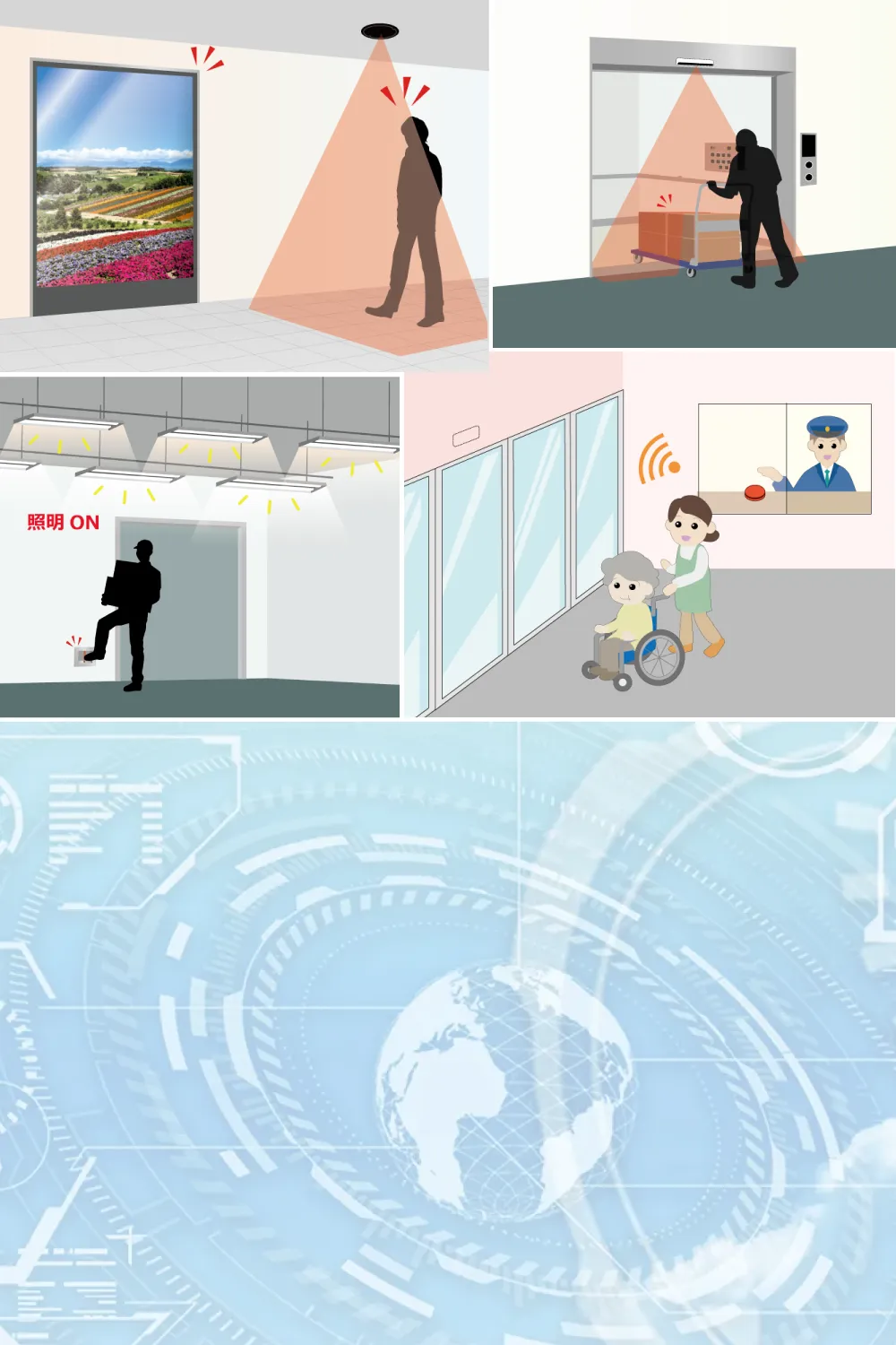 自動ドアセンサーの自動ドア以外での活用事例 HA-T401/HA-T520