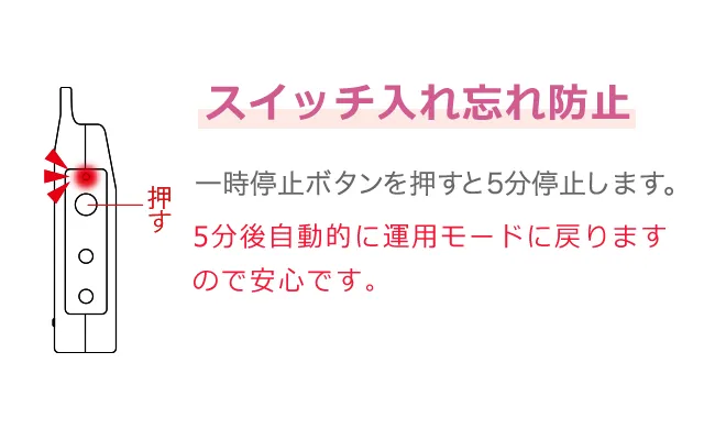 スイッチ入れ忘れ防止